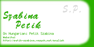 szabina petik business card